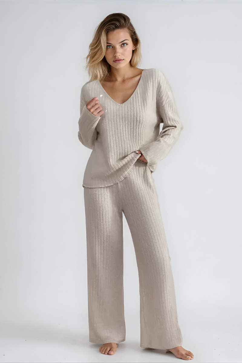 Amaris™ | Miękki prążkowany zestaw do wypoczynku