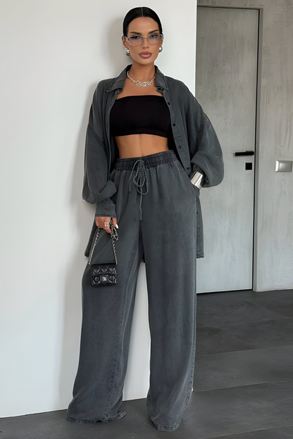 Noelle™ | Nowoczesny zestaw lounge z szerokimi spodniami