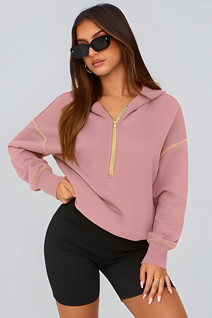 Élise™ | Luksusowy Hoodie z Pół-Zipem w Luźnym Kroju