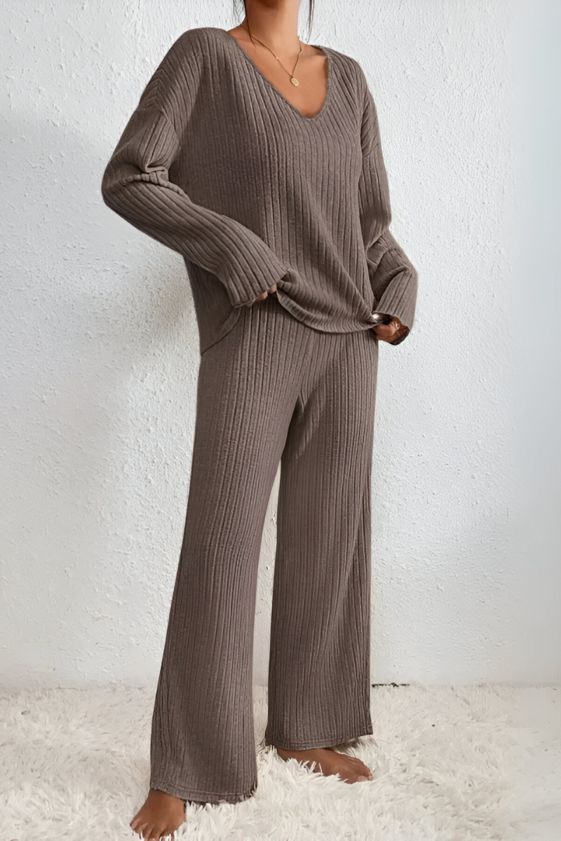 Amaris™ | Miękki prążkowany zestaw do wypoczynku