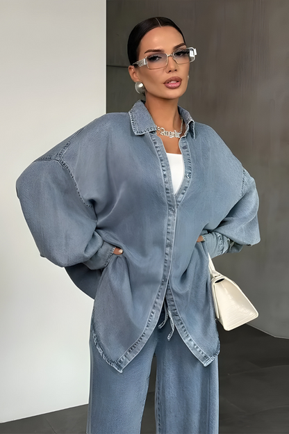 Noelle™ | Nowoczesny zestaw lounge z szerokimi spodniami