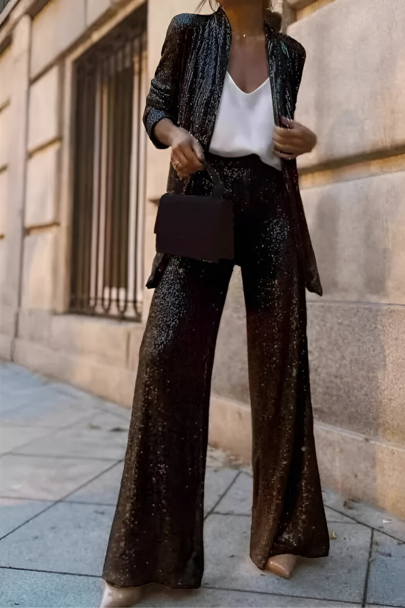 Zami™ | Elegancki Zestaw z Cekiny w Dwu Częściach