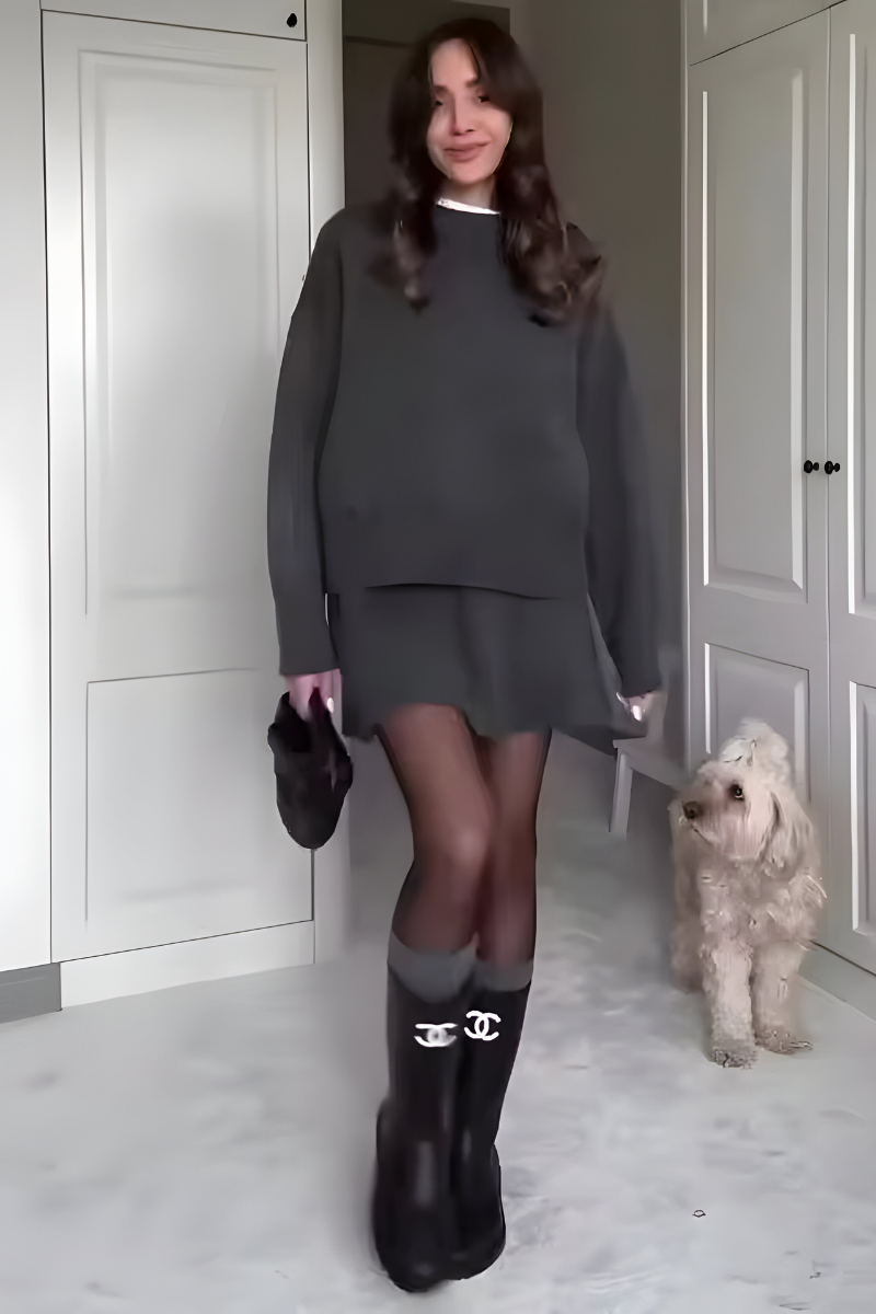 Mirea™ | Elegancki, dzianinowy zestaw dwuczęściowy