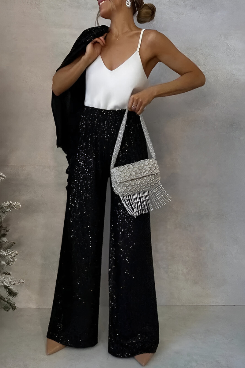 Zami™ | Elegancki Zestaw z Cekiny w Dwu Częściach