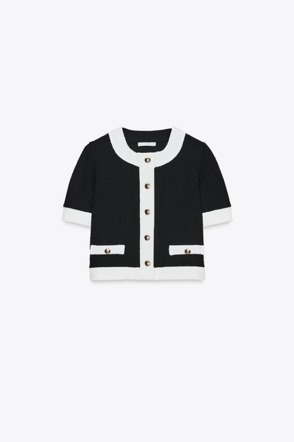 Sophia™ | Elegancki Czarny-Biały Zestaw Dwuczęściowy