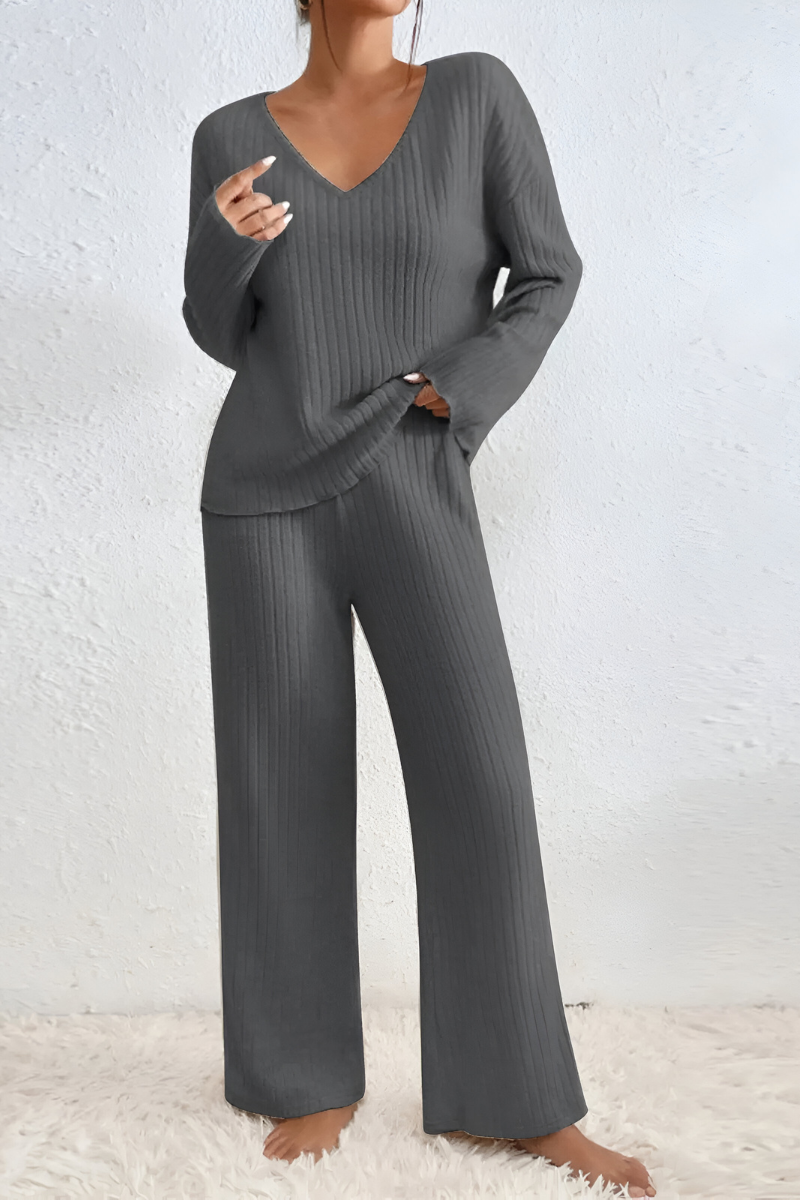 Amaris™ | Miękki prążkowany zestaw do wypoczynku