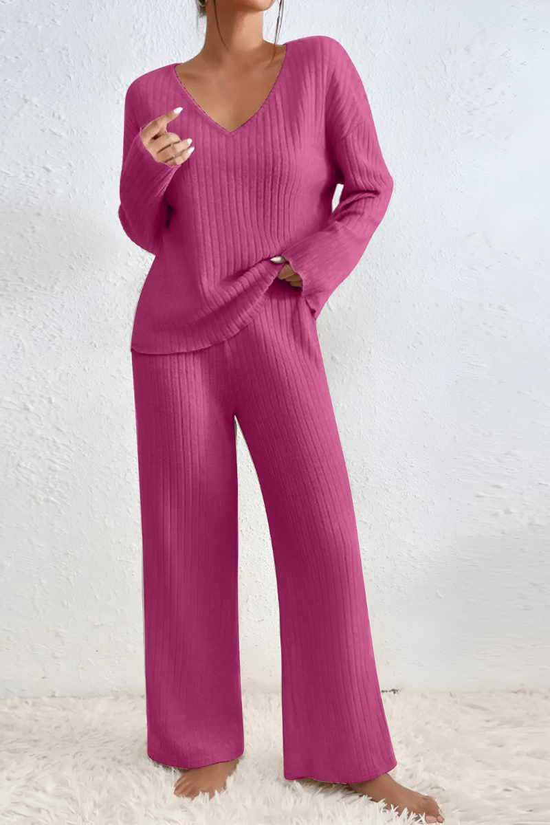 Amaris™ | Miękki prążkowany zestaw do wypoczynku