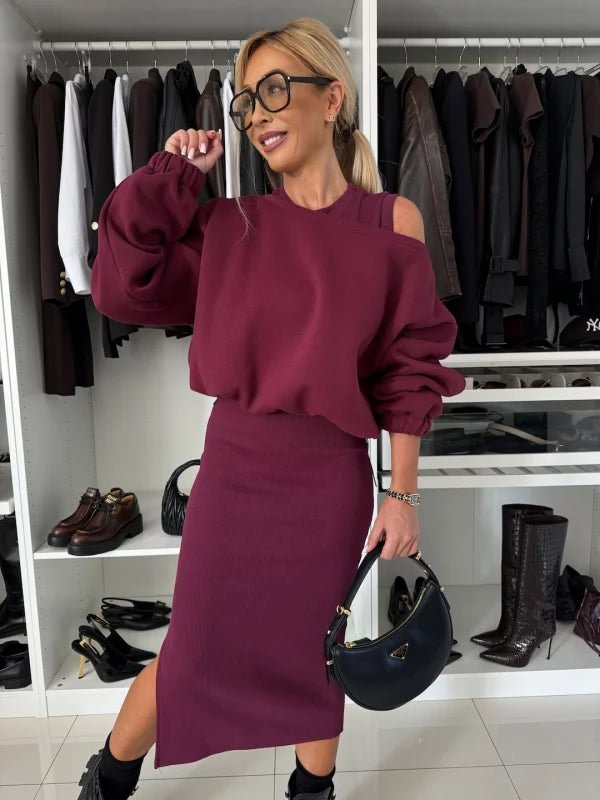 Maren™ | Elegancki, dzianinowy zestaw dwuczęściowy