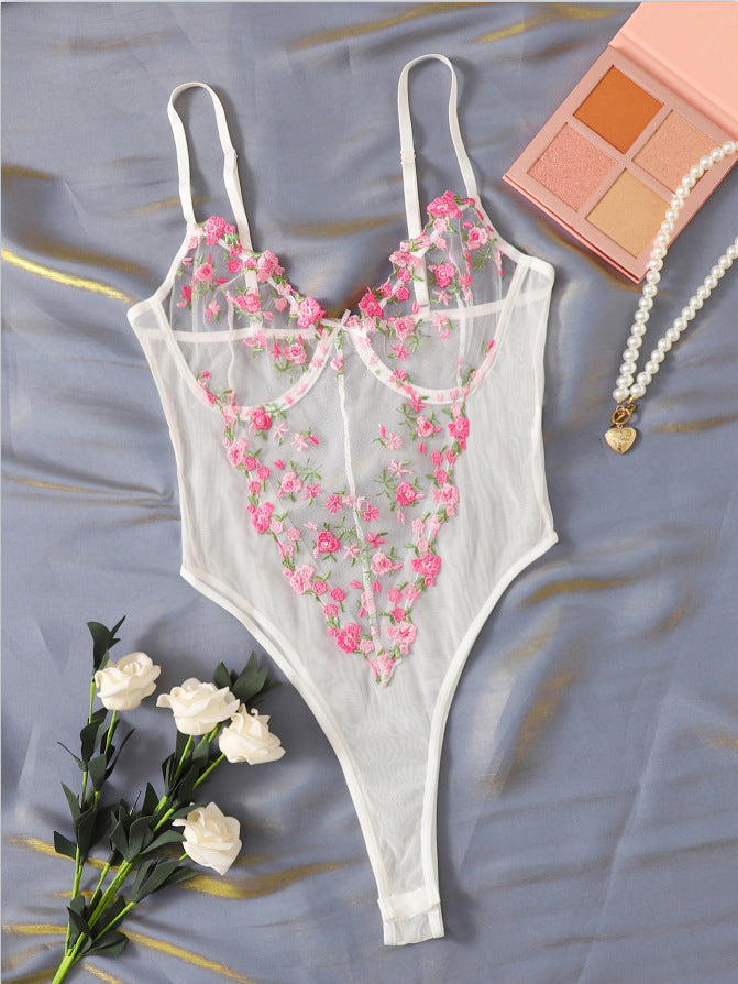 Julie™ | Body z haftowanymi motylkami