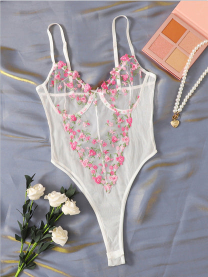 Julie™ | Body z haftowanymi motylkami