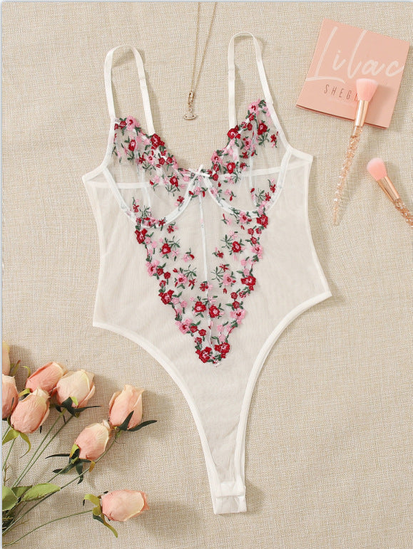 Julie™ | Body z haftowanymi motylkami