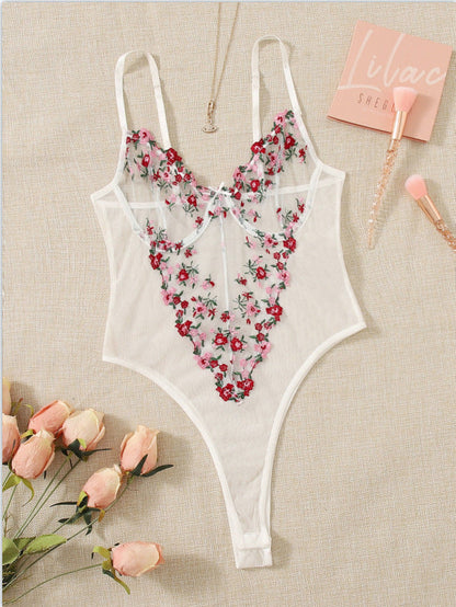 Julie™ | Body z haftowanymi motylkami