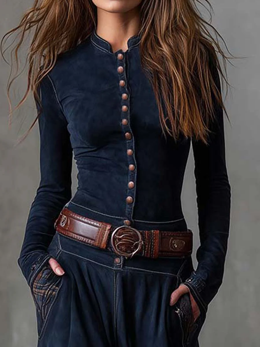 Regina | Zamszowa Sukienka Maxi z Paskiem